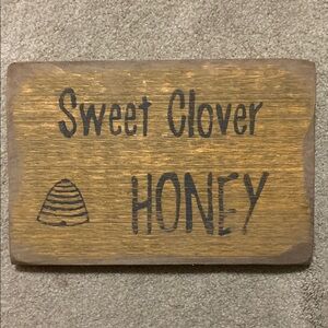 Sweet Clover Honey Wooden Sign